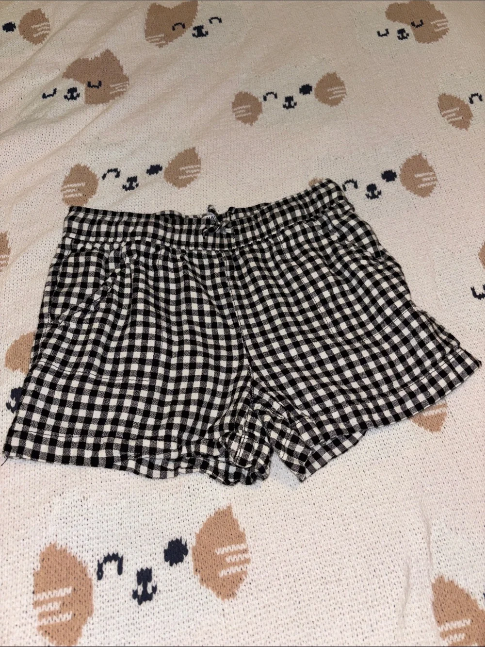 Old Navy Black and White Gingham Girls' Shorts